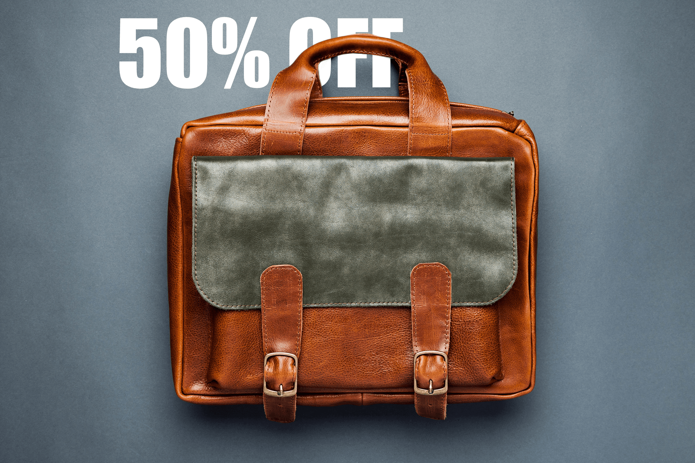 Leather bag gray